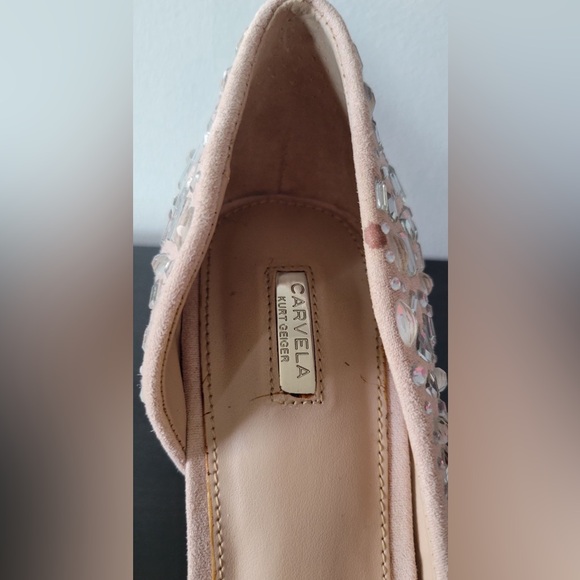 Carvela Kurt Geiger Nude Crystal Embellished Pointed Toe Heels Size 39 - Picture 5 of 7